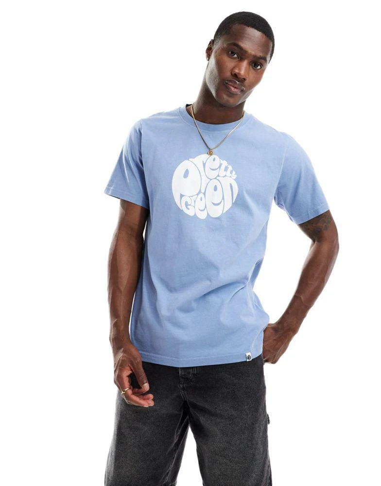Pretty Green Pretty Green gillespie logo t-shirt in blue 1