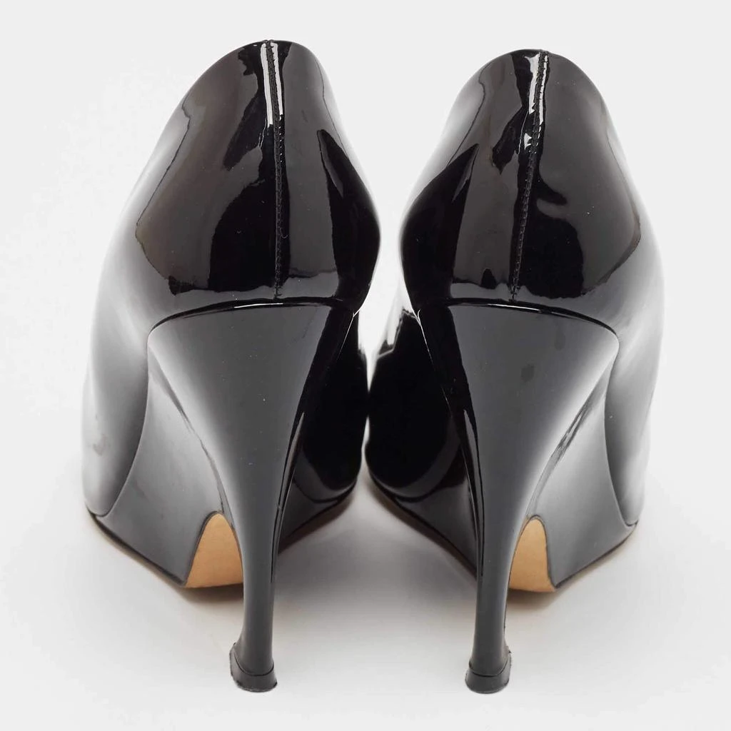 Dior Dior Black Patent Leather Optique Wedge Pumps Size 38 5