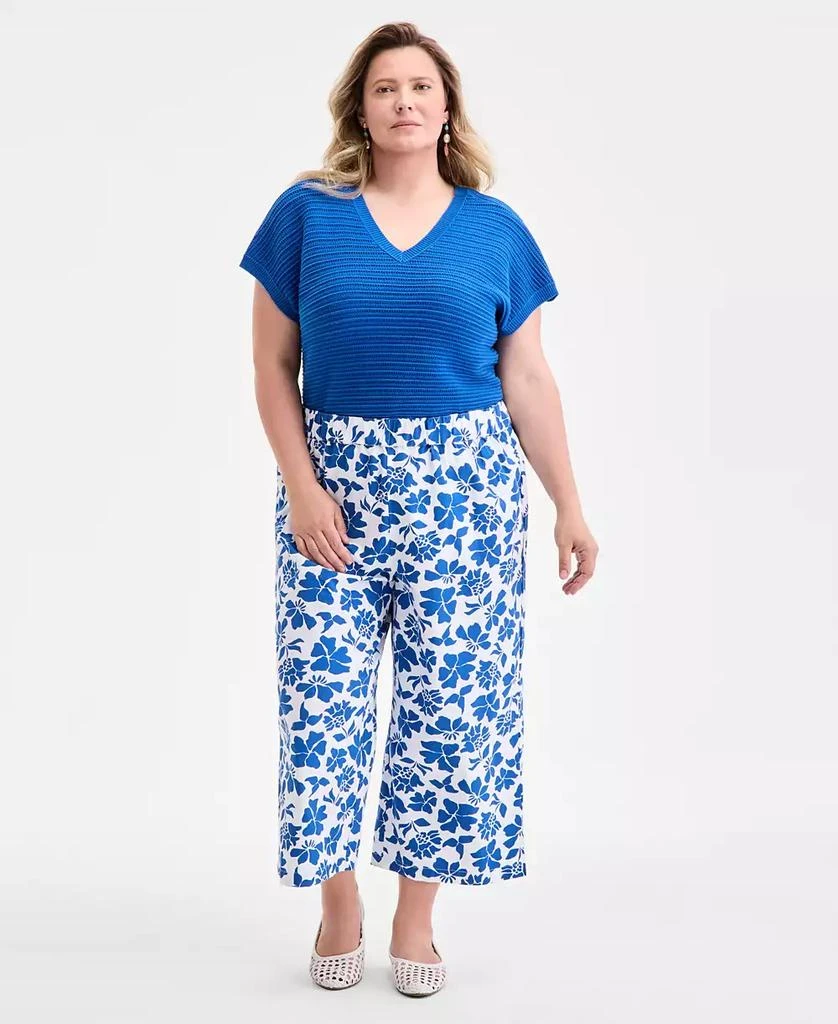 Style & Co Plus Size Floral-Print Wide-Leg Pants, Exclusively at Macy's 1