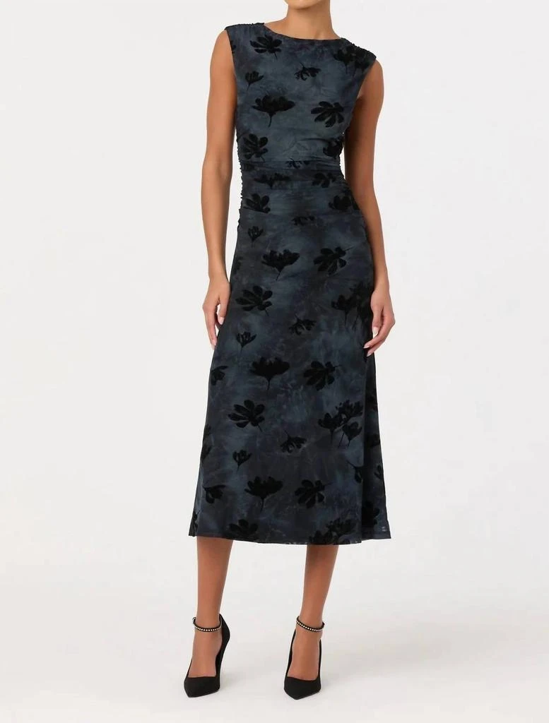 kelby dress in green blue floral Kelby Alpine Green Embellished Midaxi Dress – Frock and Frill main image 0