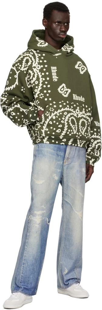 Rhude Khaki Bandana Print Hoodie 4