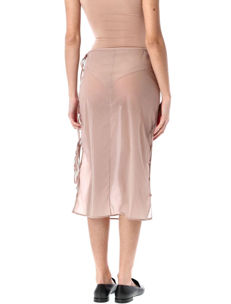 Low Classic SEE-THROUGHT BUTTON LOOP MIDI SKIRT