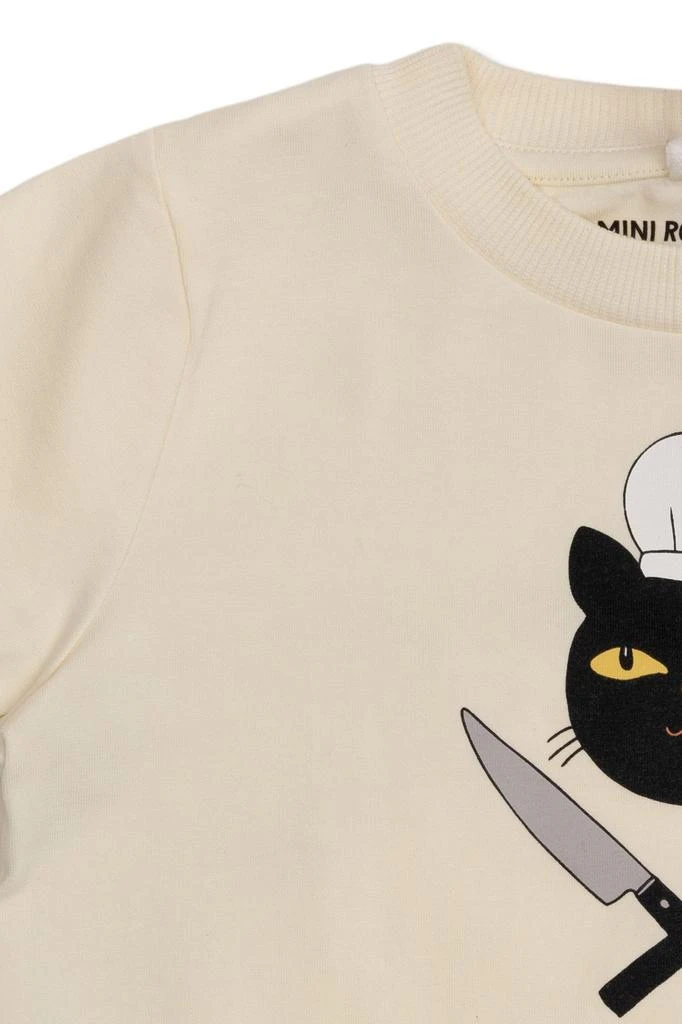 Mini Rodini Mini Rodini Chef Cat Crewneck Straight Hem T-Shirt 4