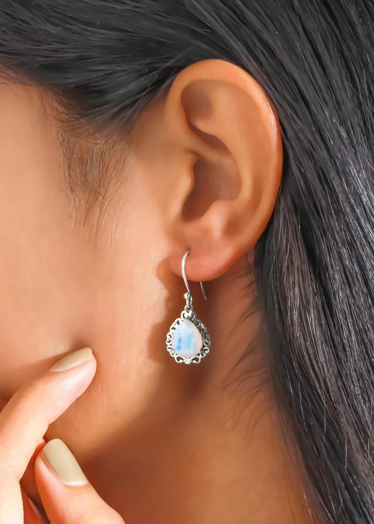 Tiramisu Vintage-Inspired 925 Sterling Silver Moonstone Earrings 2