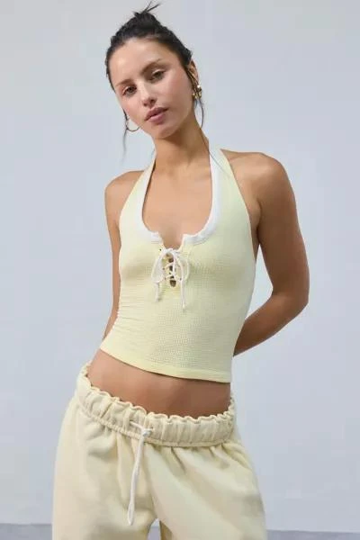 Out From Under Out From Under Stassi Seamless Knit Lace-Up Halter Top 1