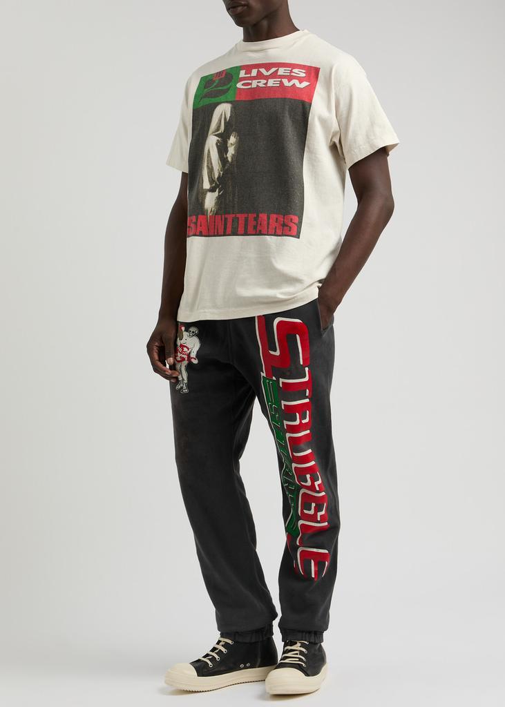 SAINT MXXXXXX Denim Tears Struggle printed cotton sweatpants SAINT MXXXXXX Denim Tears Struggle printed cotton sweatpants