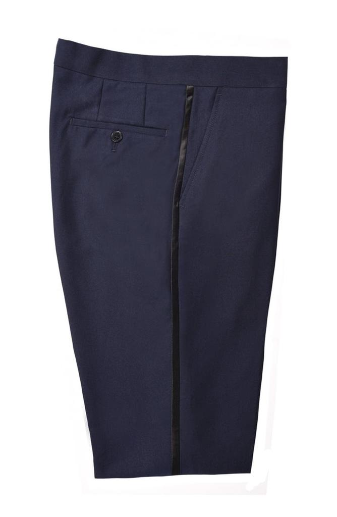 SAVILE ROW CO Slim FIt Navy Tuxedo Pants - 30-34" Inseam