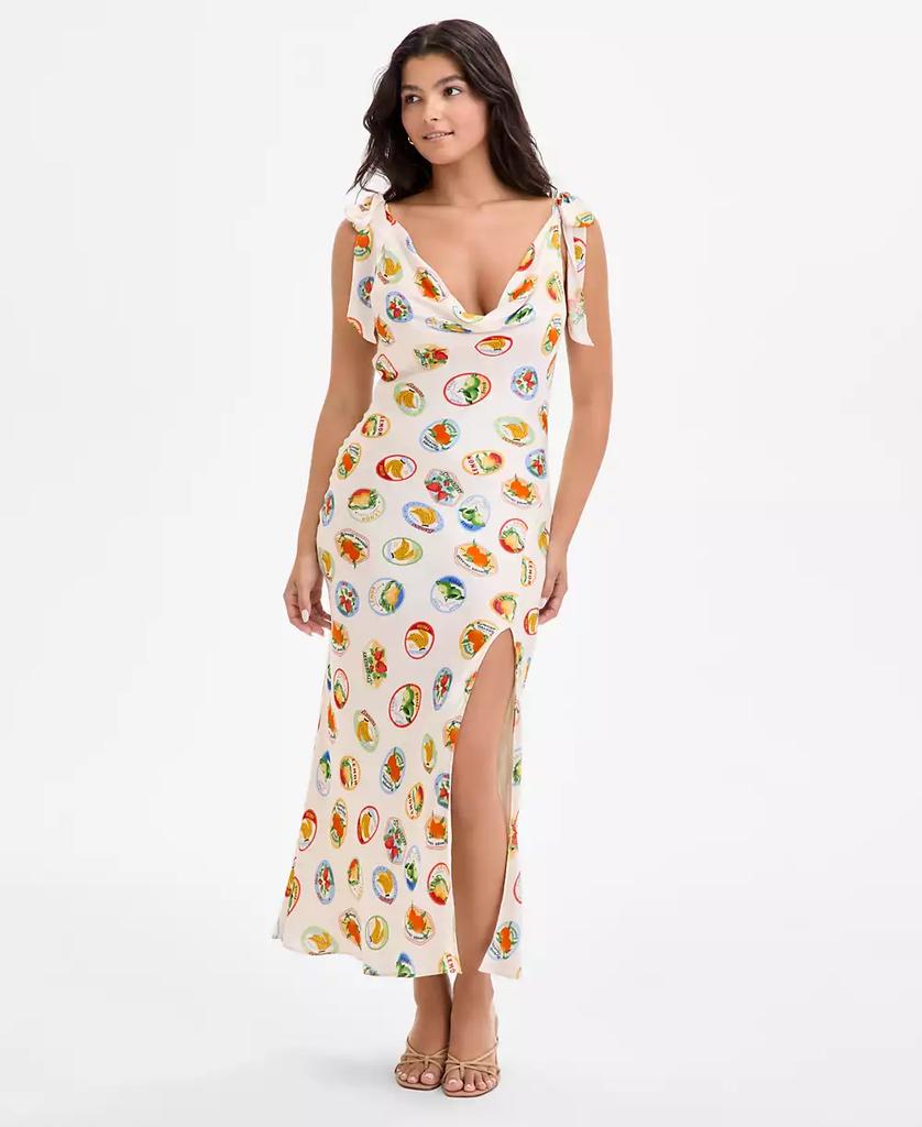 ASTR Women's Allexina Printed Tie-Shoulder Dress