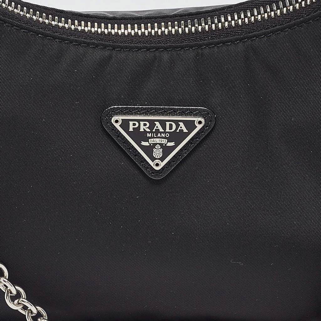 Prada Prada Black Nylon and Saffiano Leather Re-Edition 2005 Baguette Bag 6