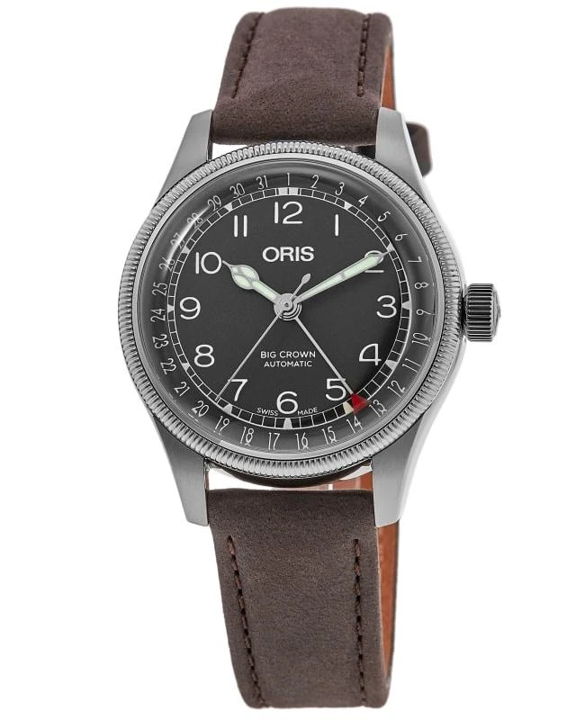 Oris Oris Big Crown Pointer Date Automatic Black Dial Leather Strap Unisex Watch 01 754 7749 4064-07 5 17 67 1