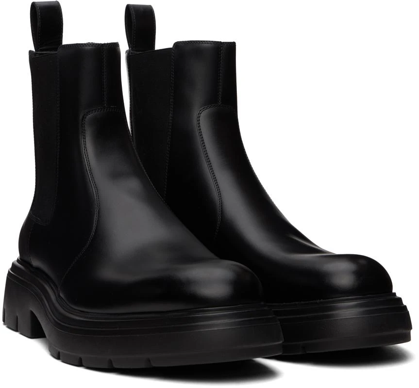 Salvatore Ferragamo Black Embossed Chelsea Boots 4