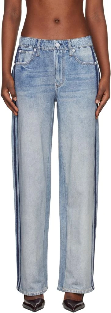 Rag & Bone Blue Miramar Wide-Leg Track Pants