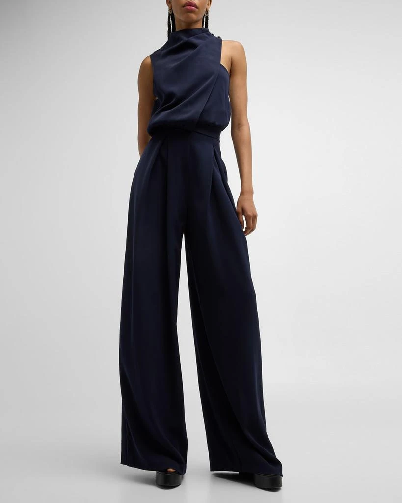 Black Halo Floella Draped Mock-Neck Jumpsuit 7