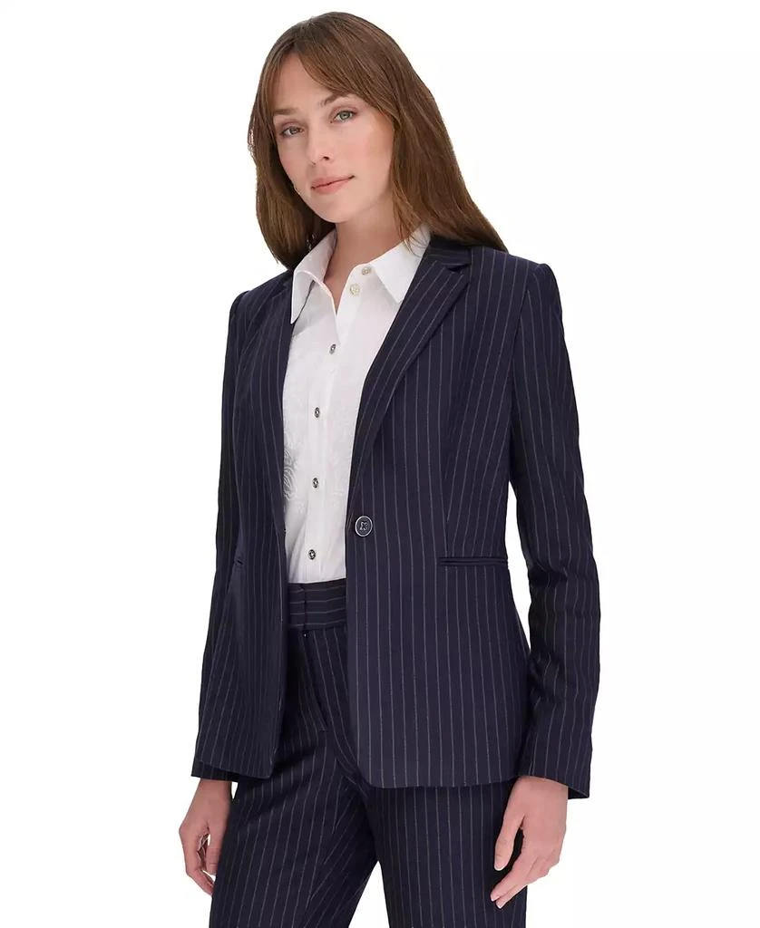 Tommy Hilfiger Women's Pinstripe Slim-Fit Single-Button Blazer 3