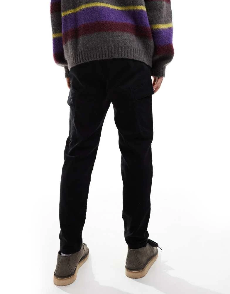 Pull&Bear Pull&Bear straight leg cargo trouser in black 3