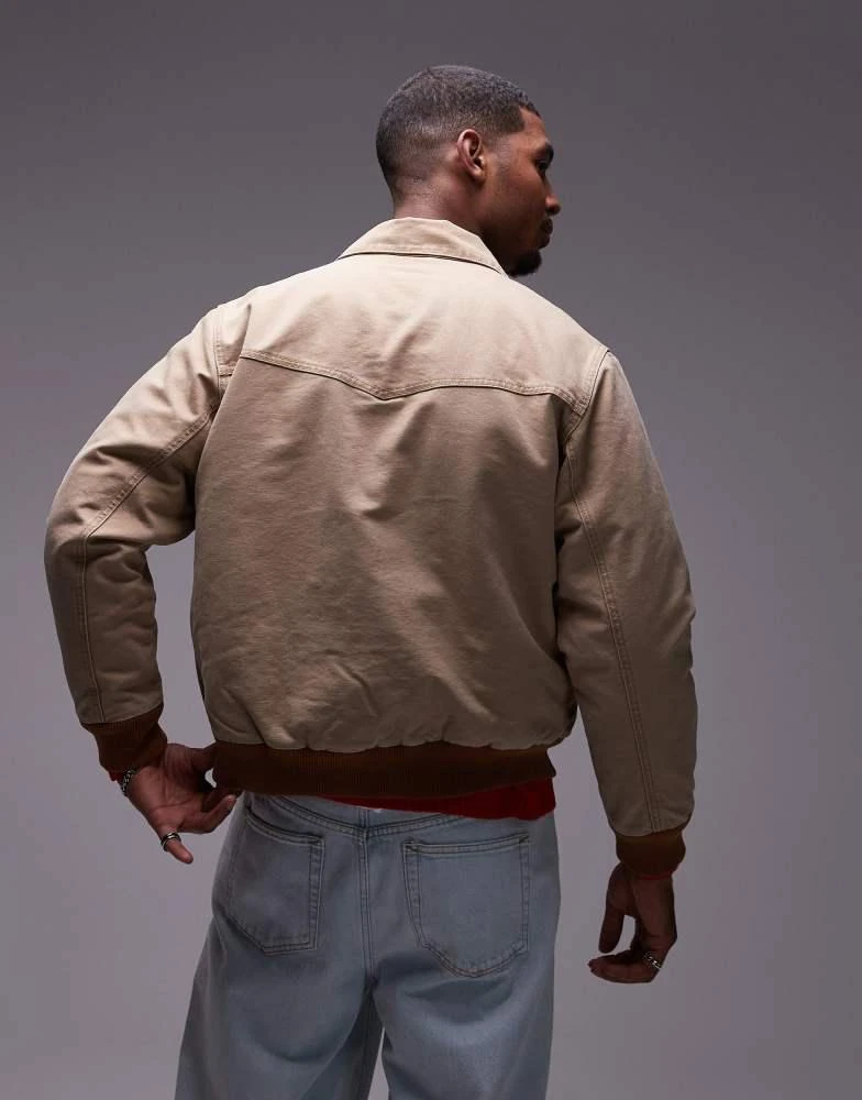 Levi's Levi's Workwear capsule embarcadero aviator bomber jacket lightweight canvas in beige 4