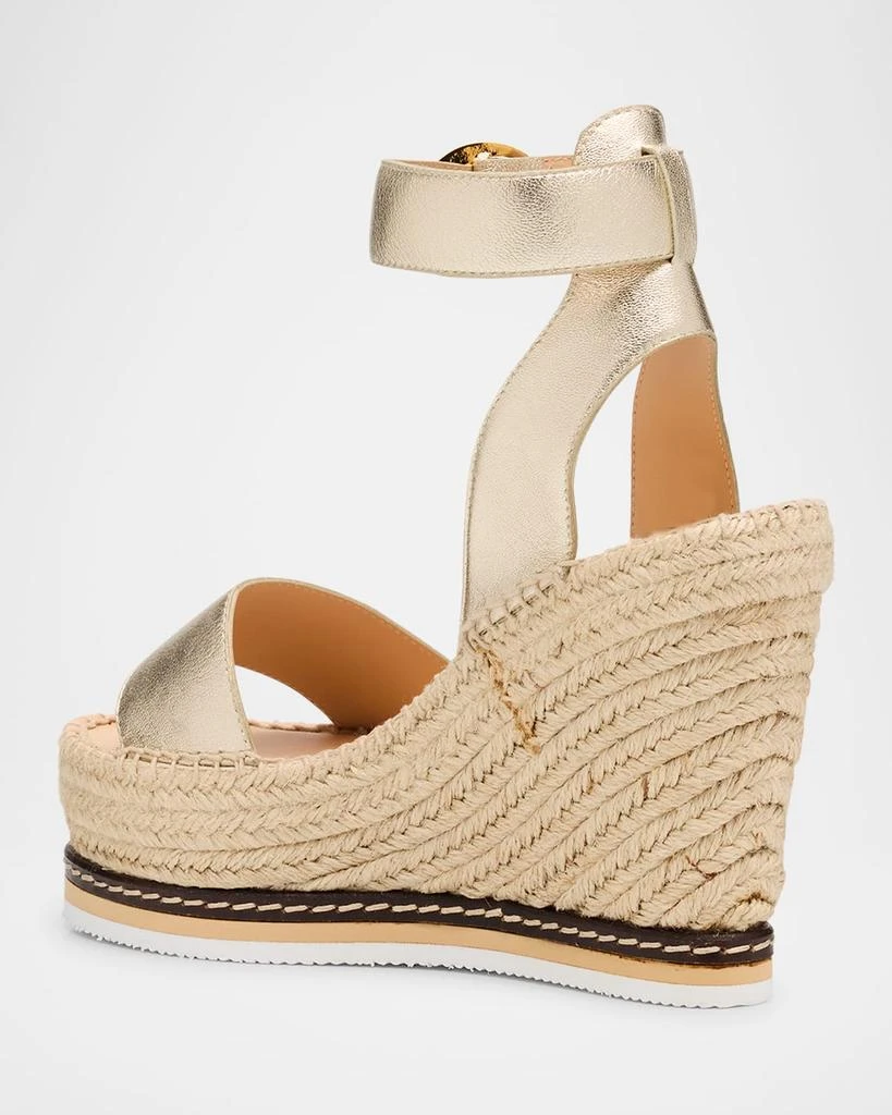 Odissi Lily Metallic Leather Wedge Espadrilles 2