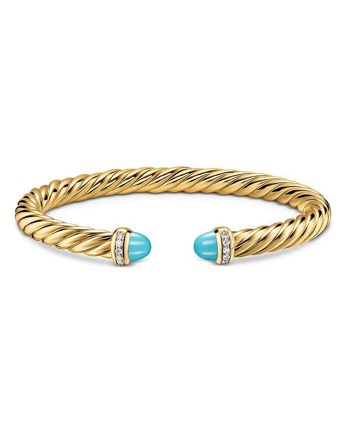 David Yurman Cablespira® Flex Bracelet in 18K Yellow Gold with Gemstones and Diamonds, 6mm 4
