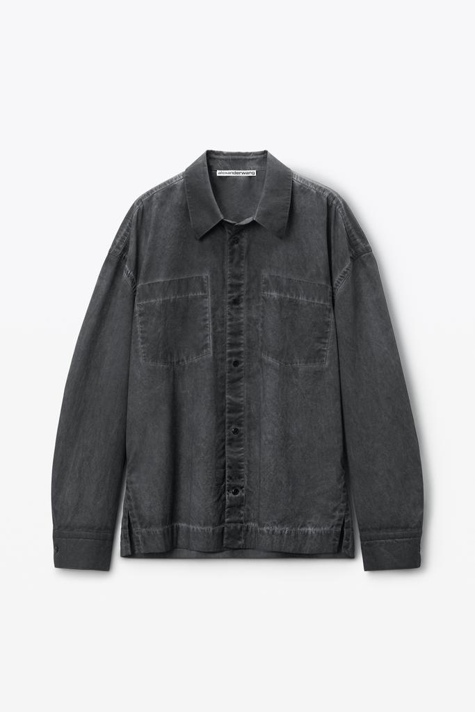 Alexander Wang oversized buttondown shirt with patch pockets in cotton