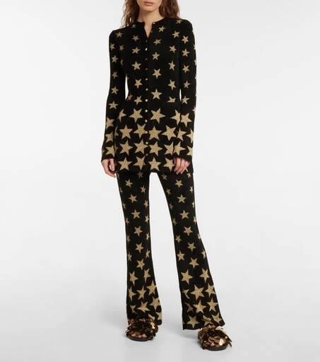Paco Rabanne Star high-rise flared jersey pants 2