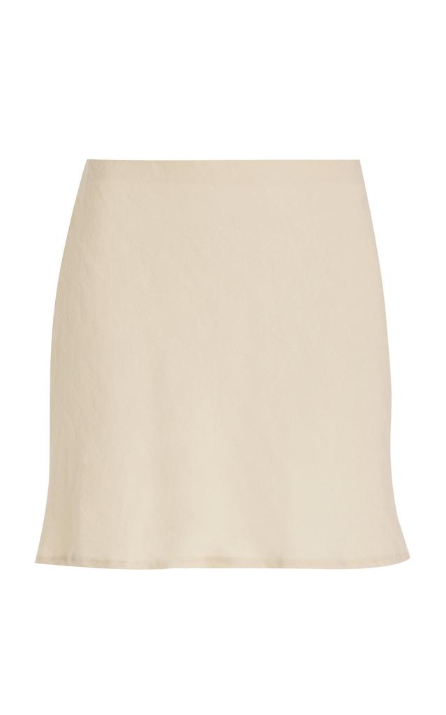 Anemos Anemos - Bias-Cut Linen-Blend Mini Skirt - White - XL - Moda Operandi