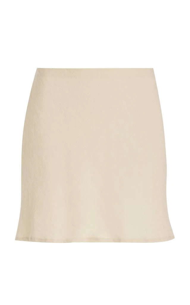 Anemos Anemos - Bias-Cut Linen-Blend Mini Skirt - White - XL - Moda Operandi 1