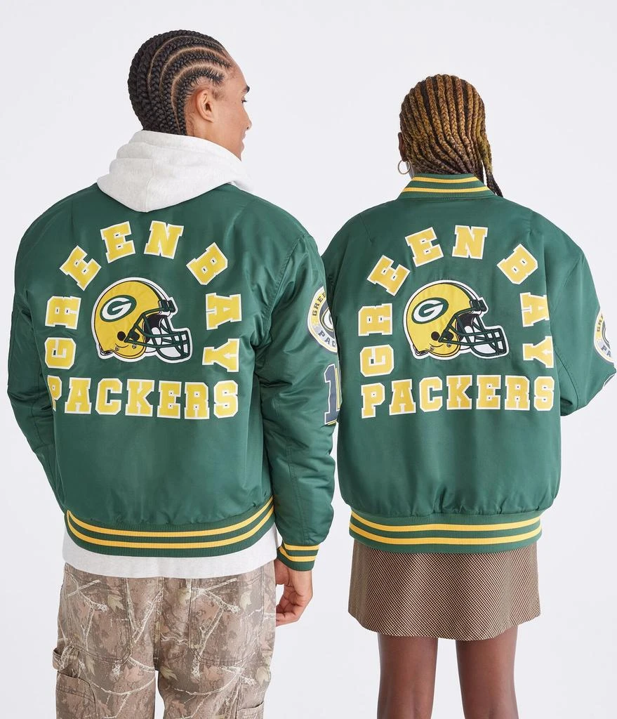 Aeropostale Green Bay Packers Helmet Bomber Jacket 1