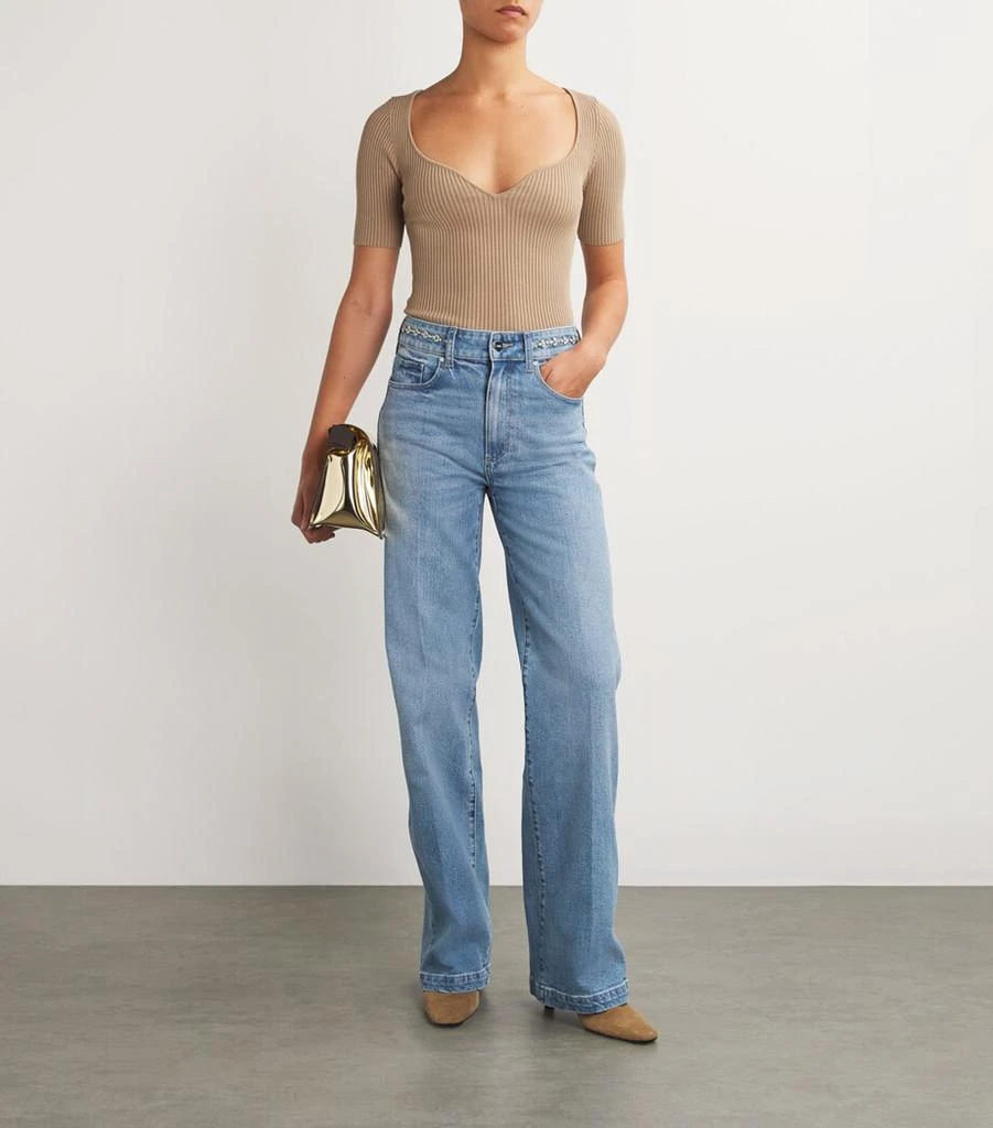 Paige Embellished Sasha Wide-Leg Jeans 2