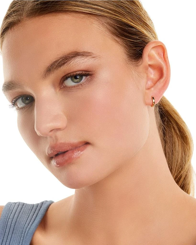 Moon & Meadow 14K Yellow Gold Extra Small Polished Flat Huggie Hoop Earrings 2