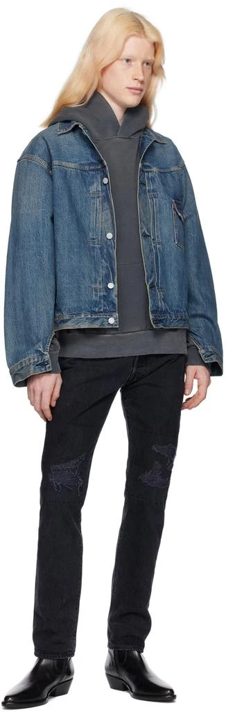Re/Done Black Sashiko Jeans 4