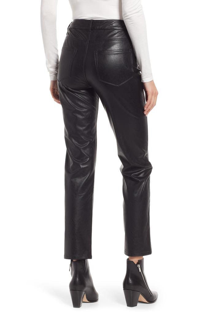 Paige Stella Super High Waist Straight Leg Faux Leather Jeans
