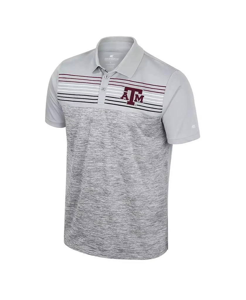 Colosseum Men's Gray Texas A&M Aggies Cybernetic Polo Shirt 3