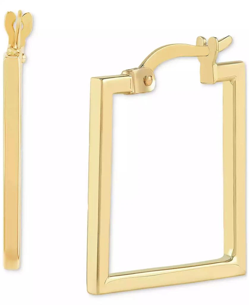 Macy's Polished Square Geometrical Small Hoop Earrings in 10k Gold, 3/4" 3