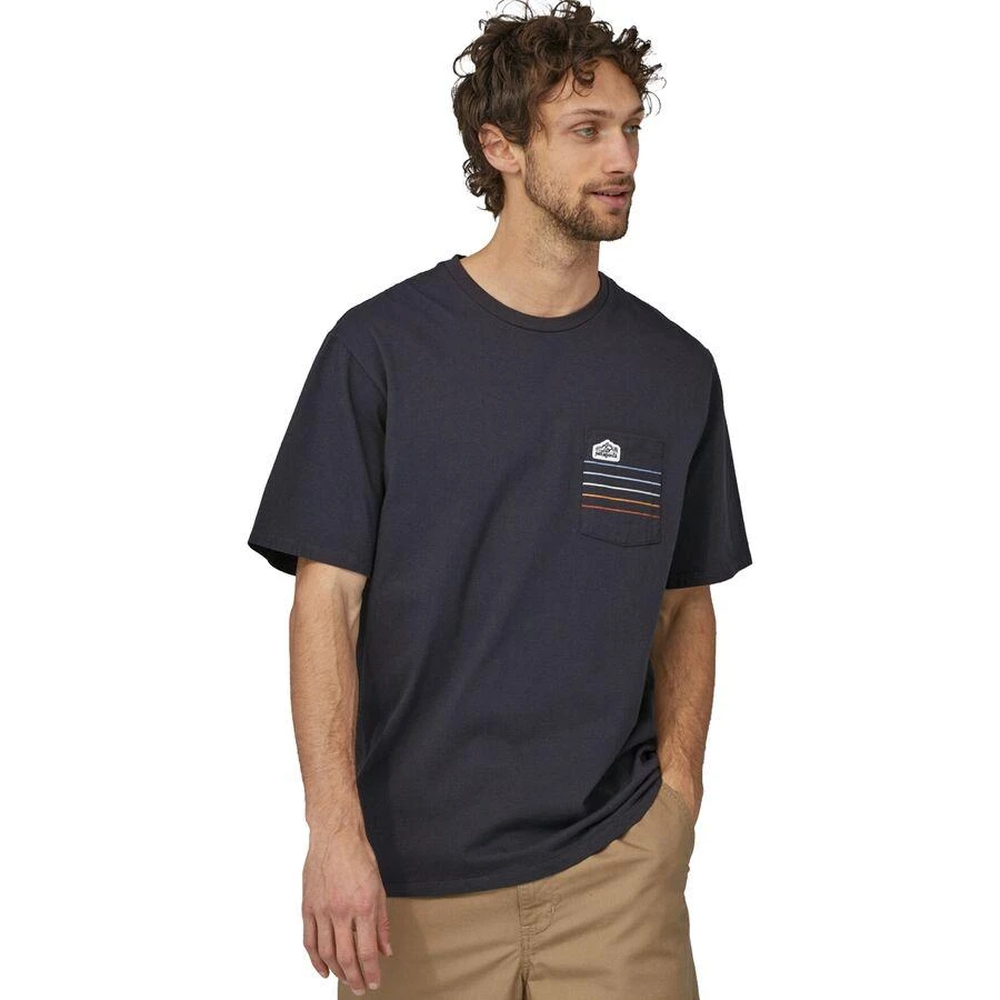 Patagonia Line Logo Ridge Stripe Organic Pocket T-Shirt - Men's 1