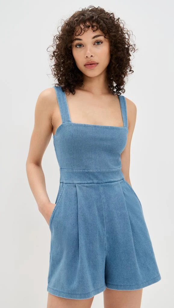 Susana Monaco Stretch Denim Apron Romper 1
