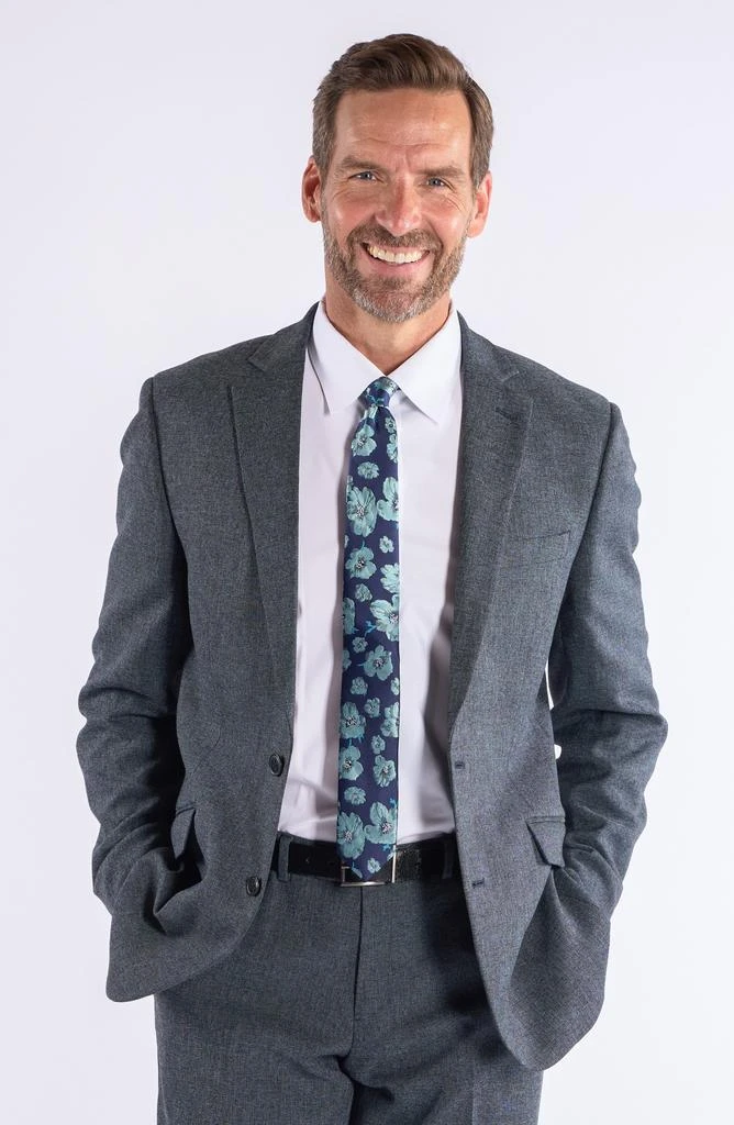 SAVILE ROW CO Hoxton Trim Fit Charcoal Notch Lapel Knit Suit 7