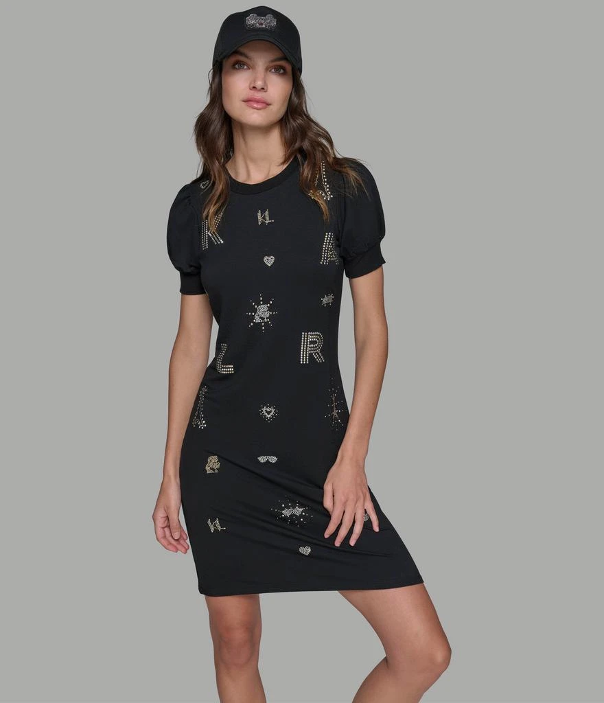 Karl Lagerfeld Paris PUFF SLEEVE WHIMSY T-SHIRT DRESS 5