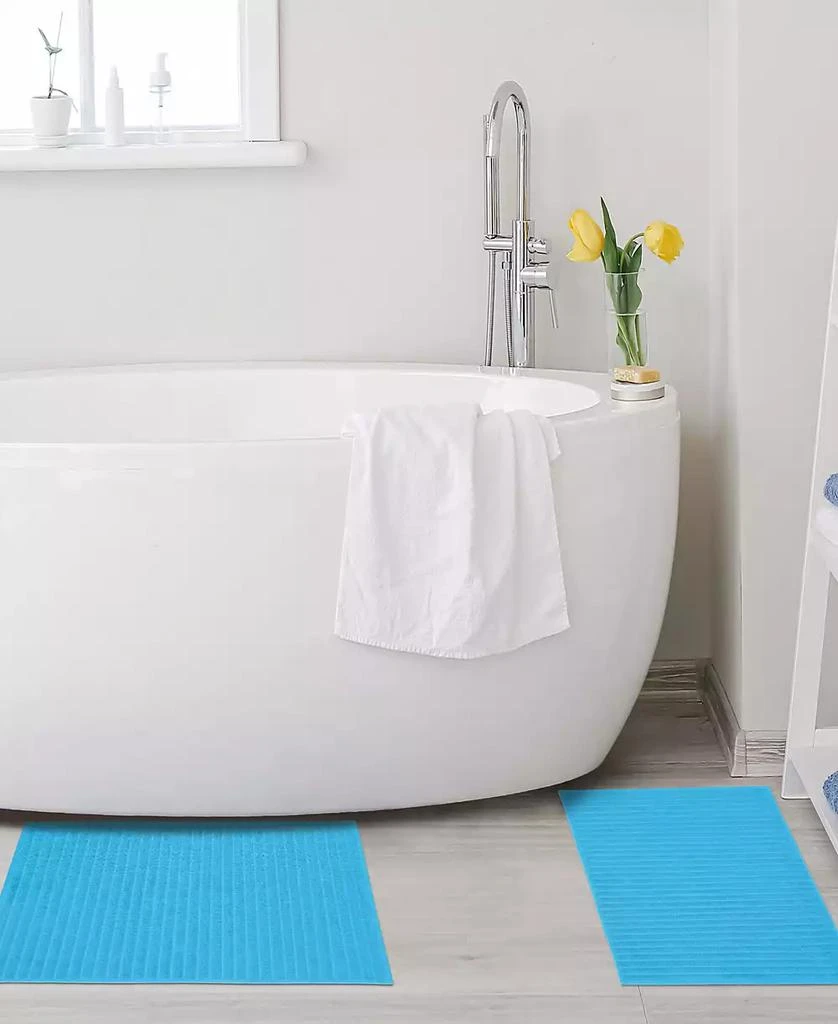 Superior Cotton Textured Stripes 2-Pc. Bath Rug Set 3