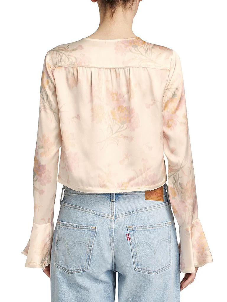 LOVESHACKFANCY Lyndon Floral Silk Crop Top 5