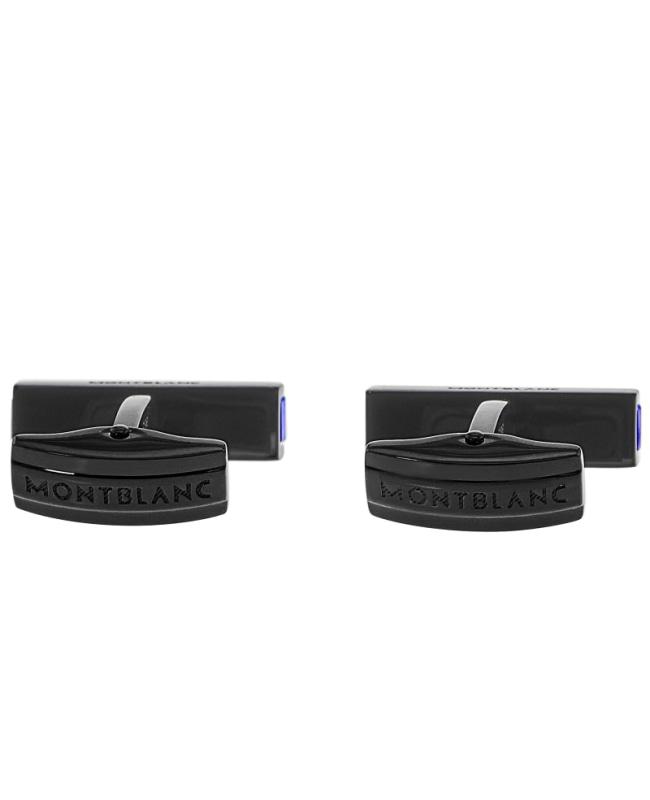 MontBlanc Montblanc Urban Speed Blue Glass Inlay Steel Men
s Cufflinks 112930