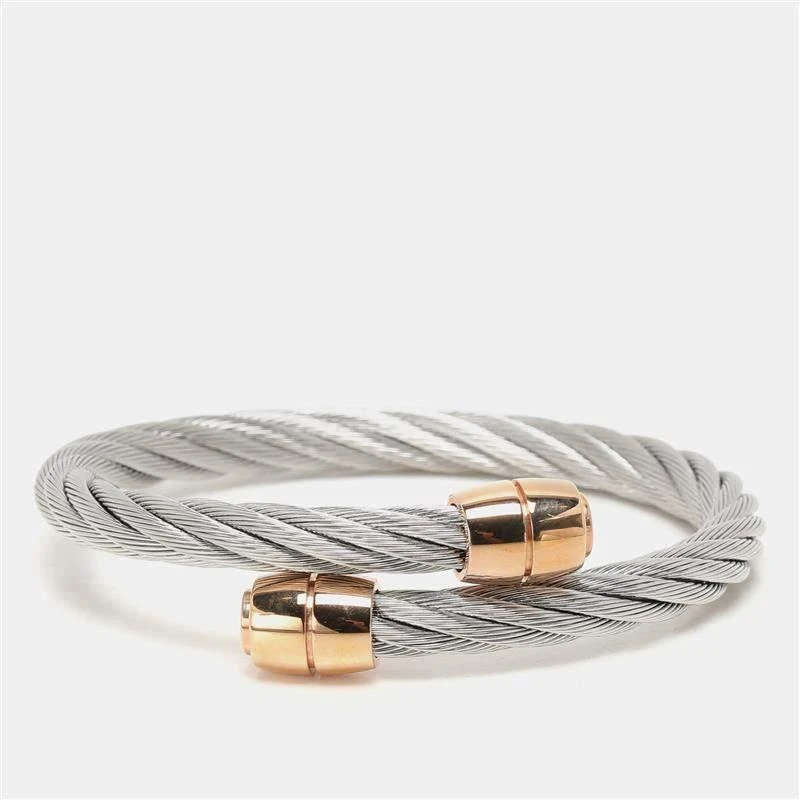 Charriol Charriol Silver/Rose Tone Steel Celtic Olive Cable Bracelet 1