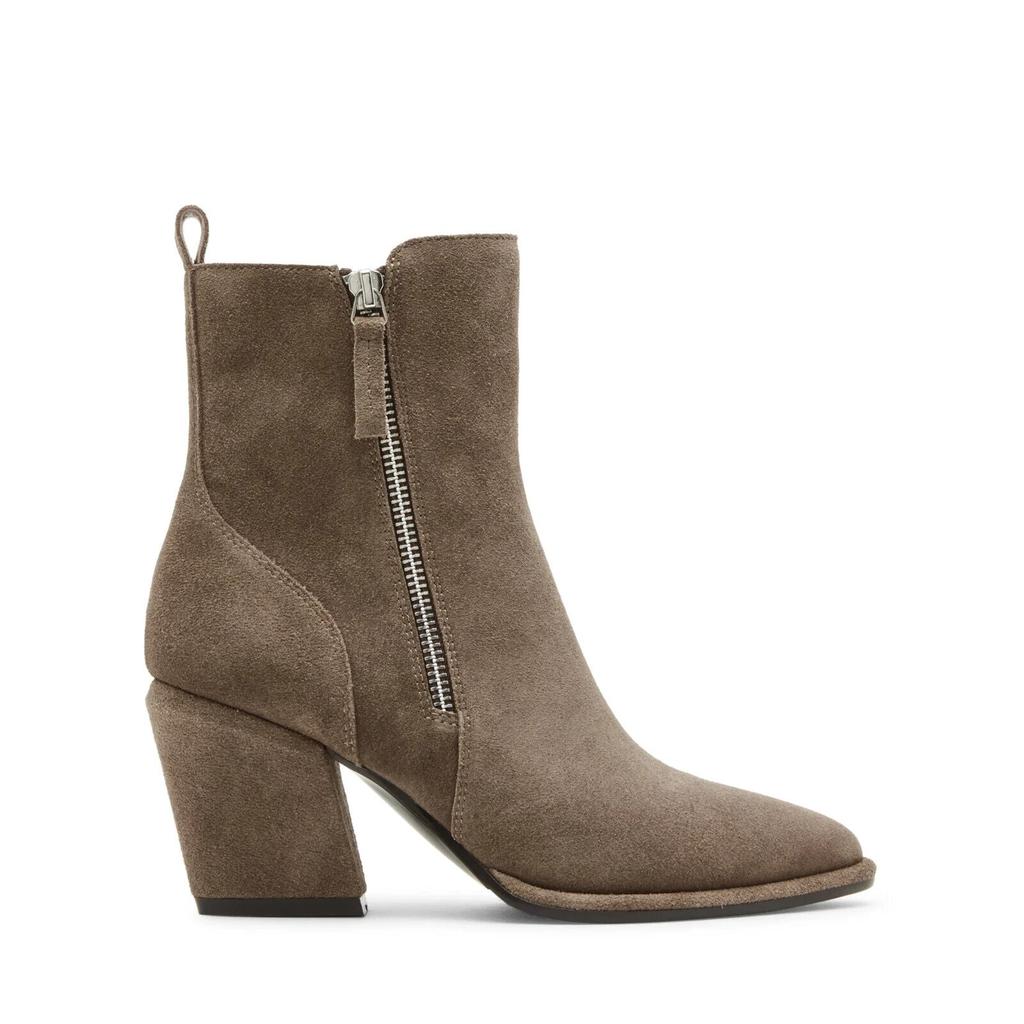 Blondo Elenor Elen01sd Women Taupe Suede Leather Block Heel Ankle Bootie ZPO1197