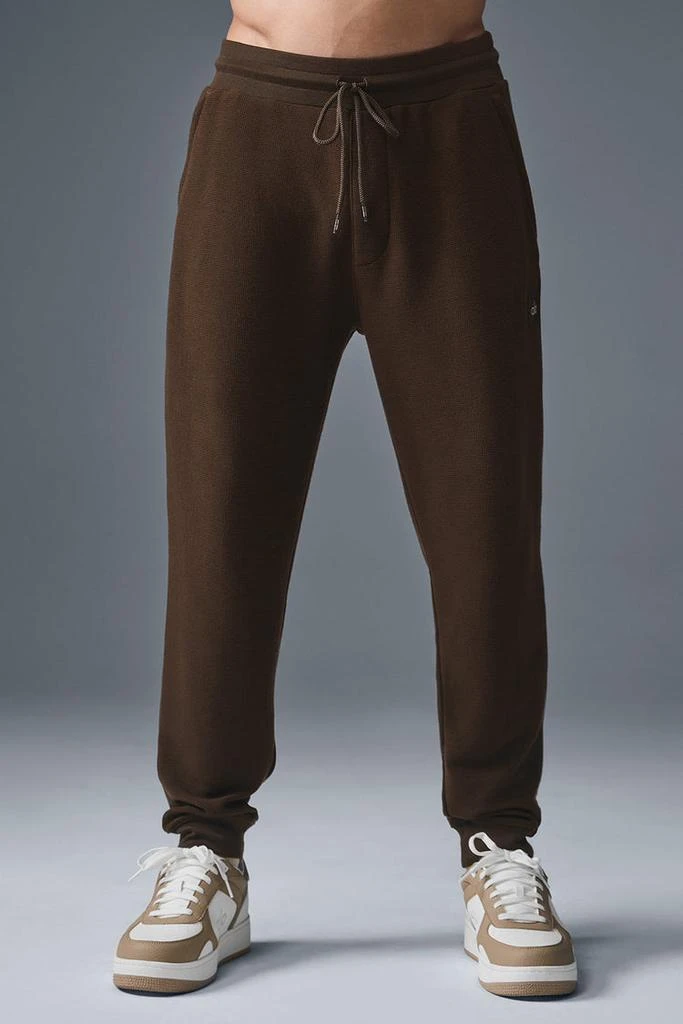ALO | Micro Waffle Fast Break Jogger Pants in Espresso Brown, Size: Small