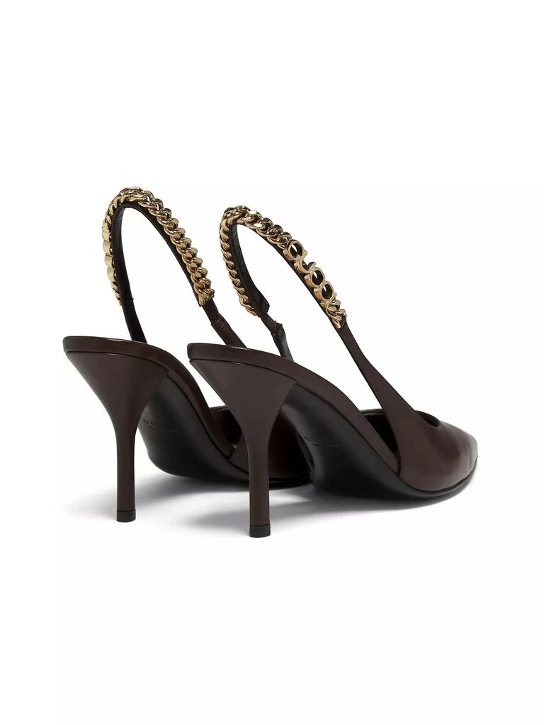 Gucci Signoria 105MM Leather Chain Slingback Pumps 2