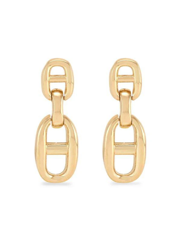 Saks Fifth Avenue 14K Yellow Gold Link Drop Earrings 2