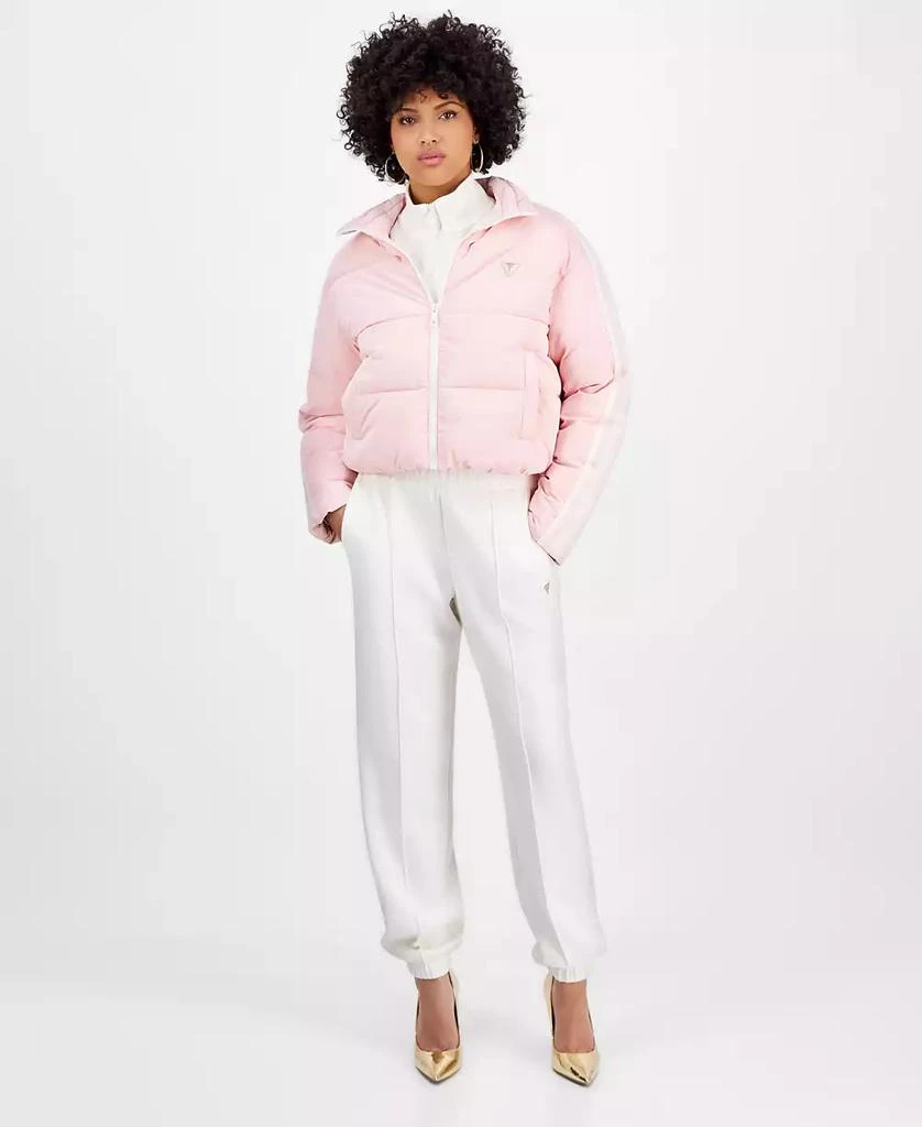 GUESS Women's Jean Mock-Neck Zip-Front Puffer Jacket 4