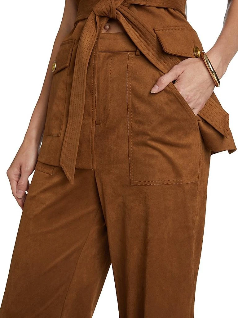 Ramy Brook Edwina Faux-Suede Wide-Leg Pants 6