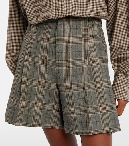 Brunello Cucinelli Checked virgin wool shorts 4