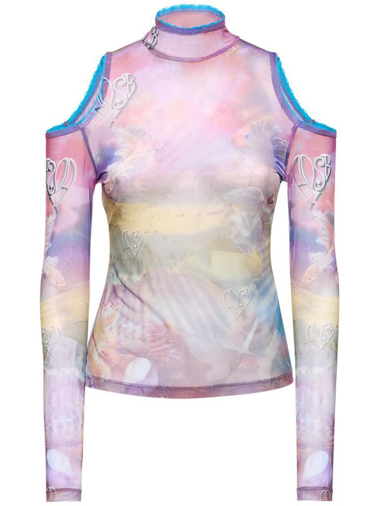 ANDERSSON BELL Luna Mystical Fairy Printed Mesh Top