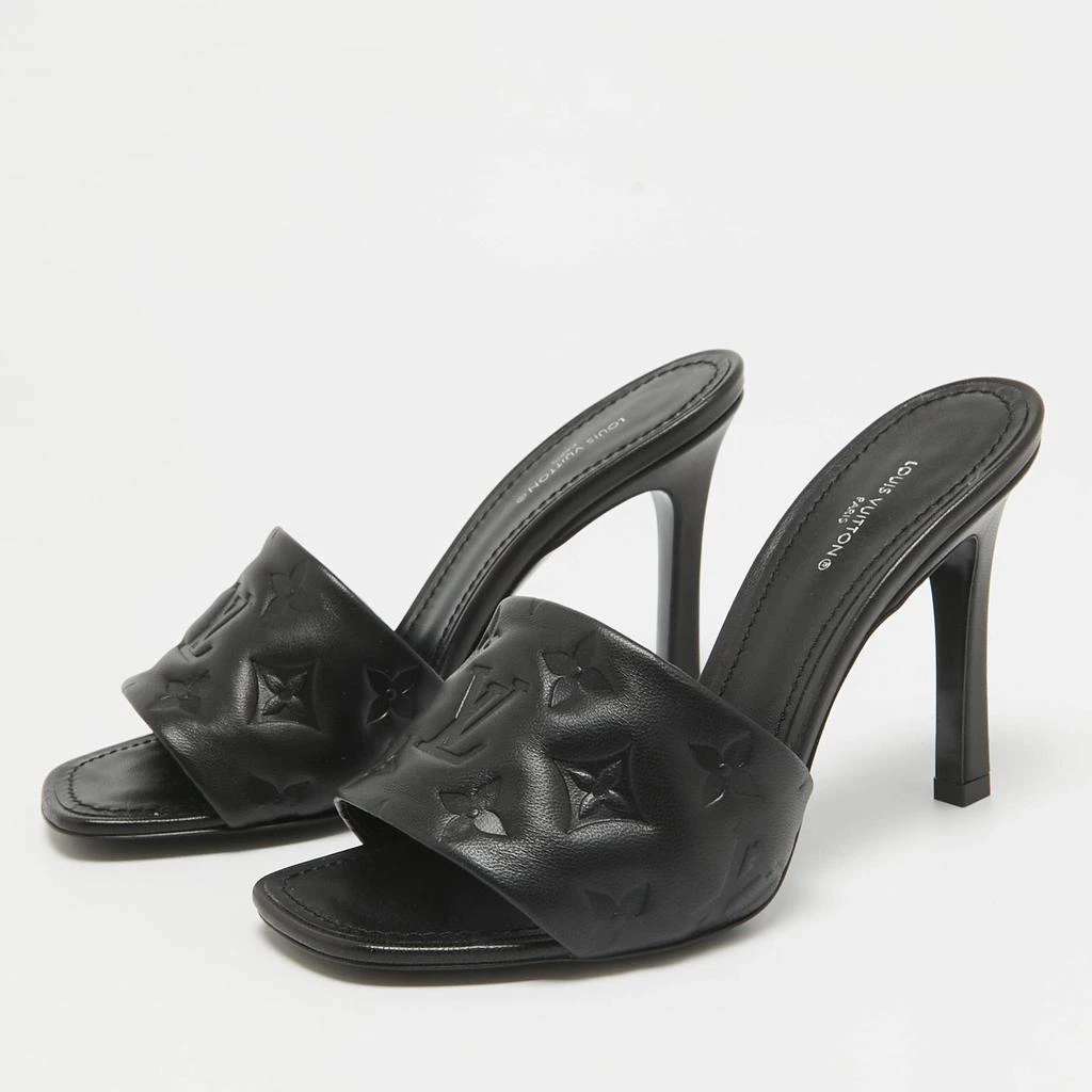 Louis Vuitton Louis Vuitton Black Leather Revival Slide Sandals Size 37 2